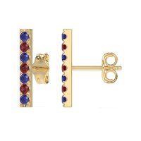 Gemstone Bar Stud Earrings
