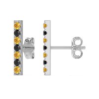 Gemstone Bar Stud Earrings