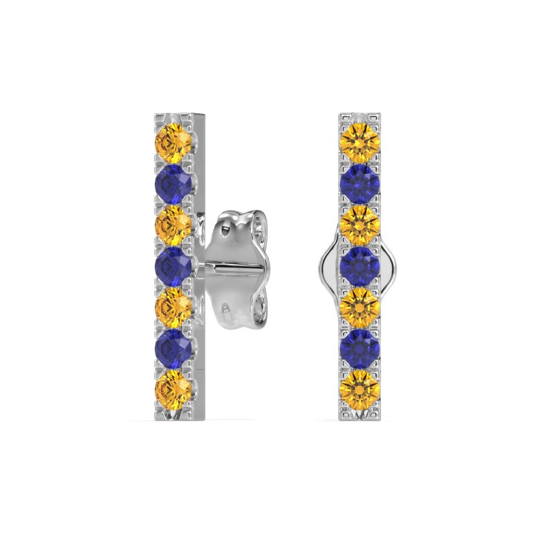 Gemstone Bar Stud Earrings