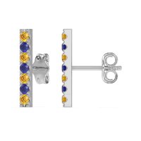 Gemstone Bar Stud Earrings