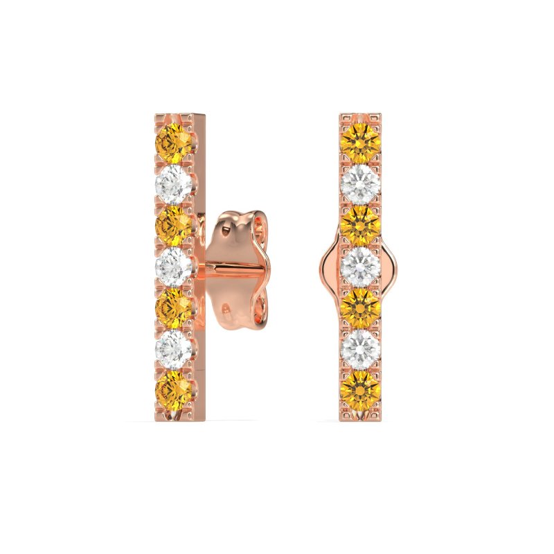 Gemstone Bar Stud Earrings