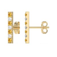 Gemstone Bar Stud Earrings