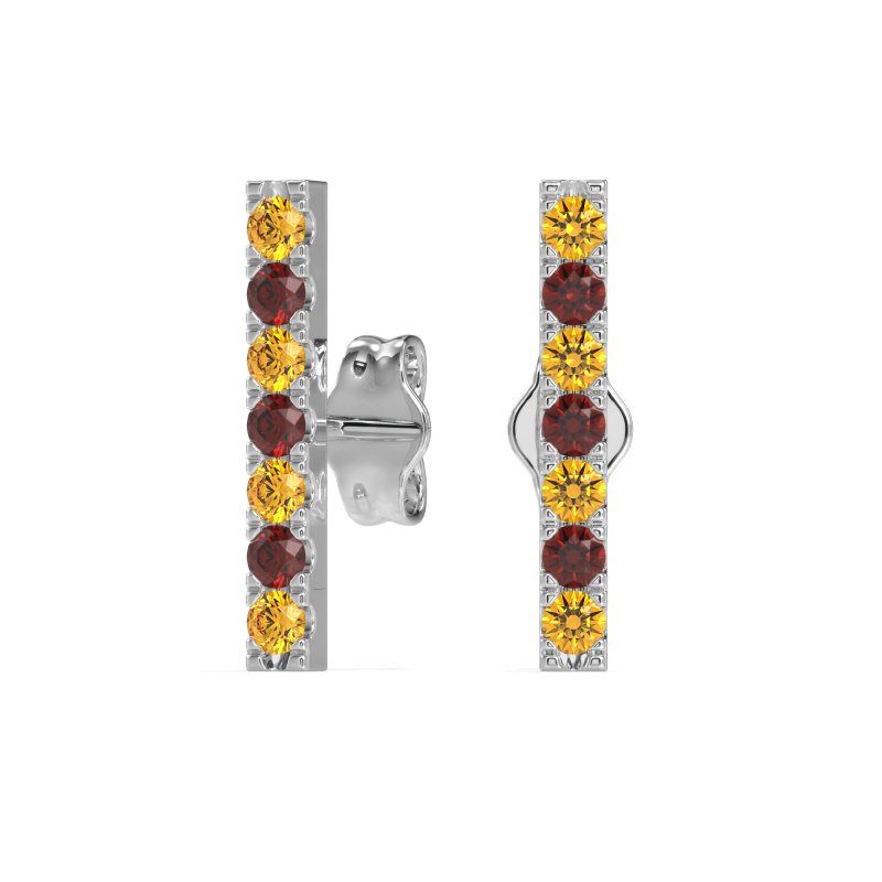 Gemstone Bar Stud Earrings