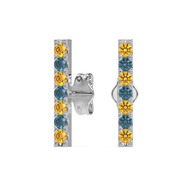 Gemstone Bar Stud Earrings