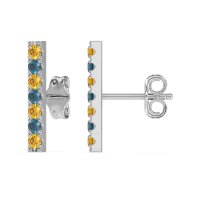 Gemstone Bar Stud Earrings