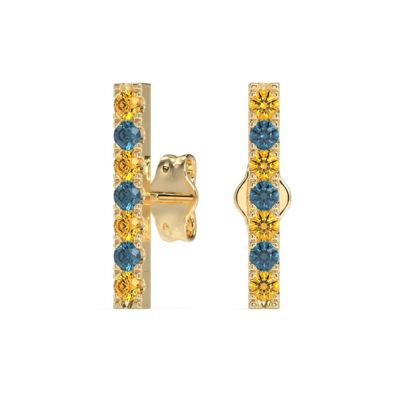 Gemstone Bar Stud Earrings