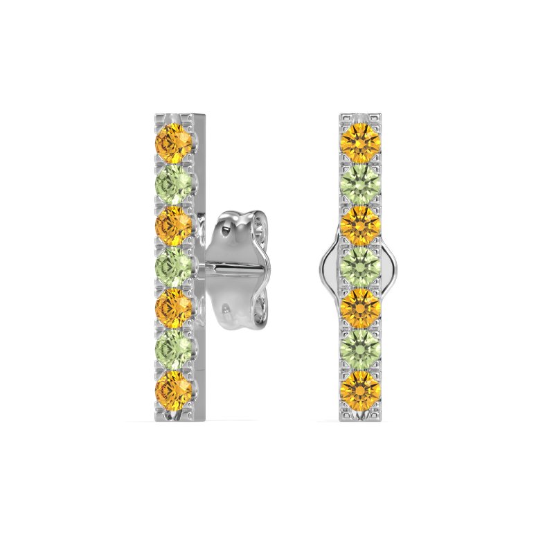 Gemstone Bar Stud Earrings
