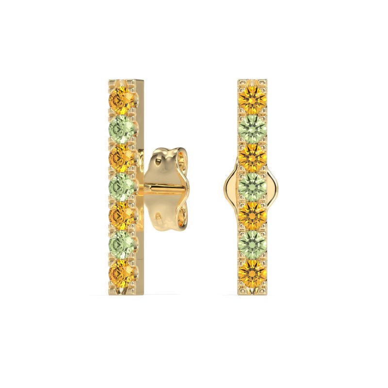 Gemstone Bar Stud Earrings