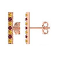 Gemstone Bar Stud Earrings