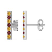 Gemstone Bar Stud Earrings