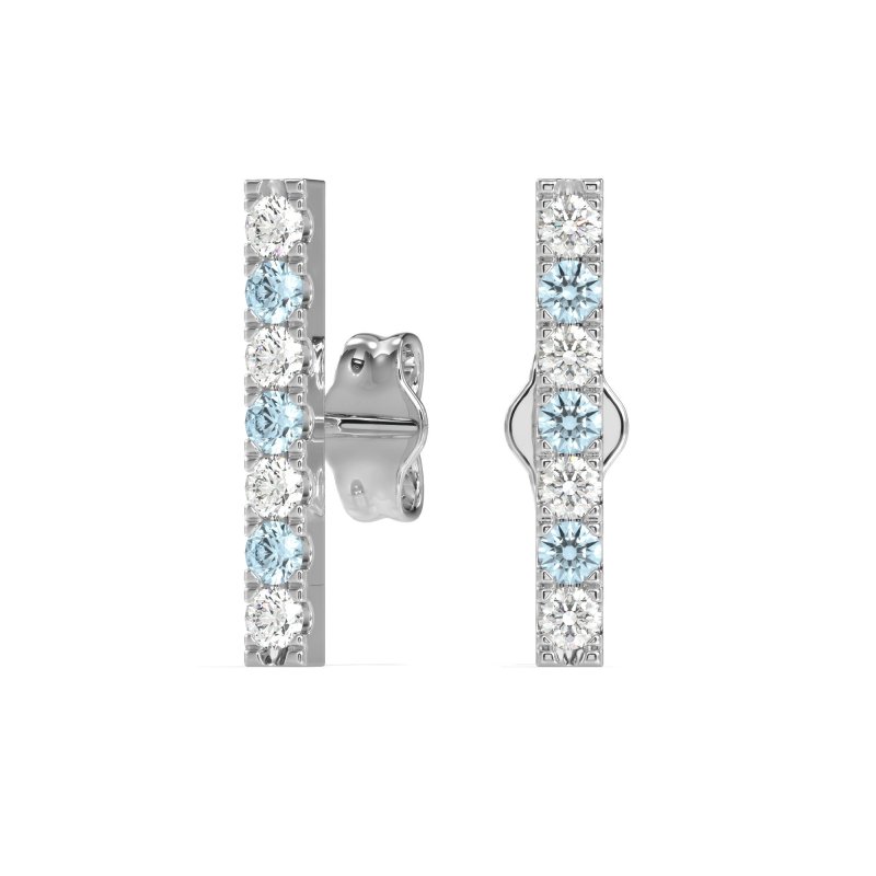 Gemstone Bar Stud Earrings