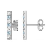 Gemstone Bar Stud Earrings
