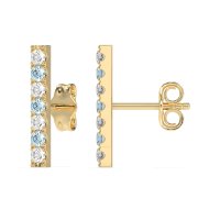 Gemstone Bar Stud Earrings