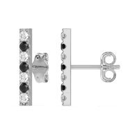Gemstone Bar Stud Earrings