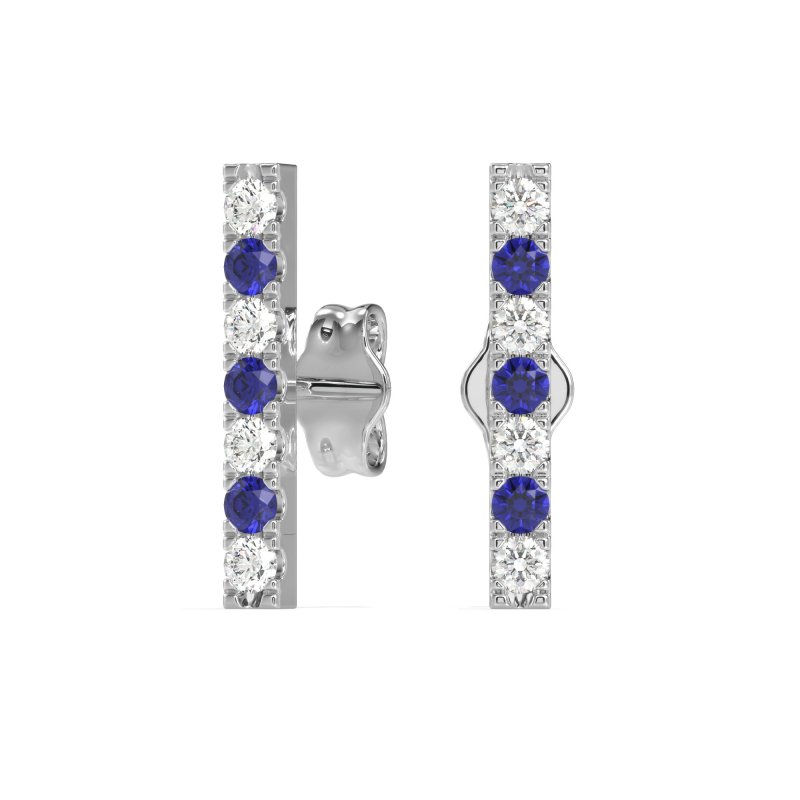 Gemstone Bar Stud Earrings