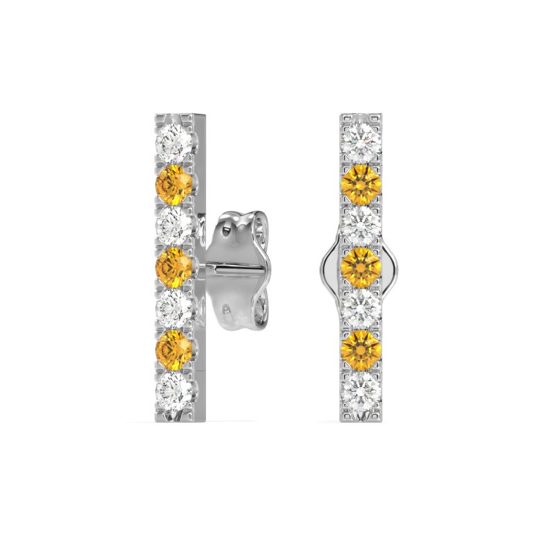 Gemstone Bar Stud Earrings
