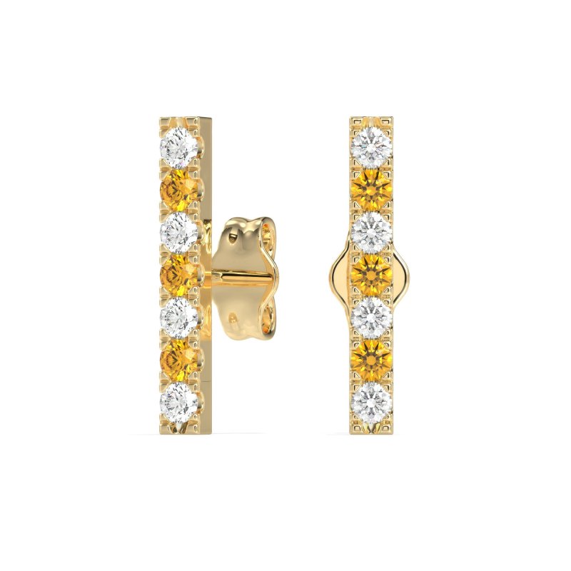 Gemstone Bar Stud Earrings