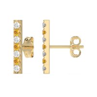 Gemstone Bar Stud Earrings