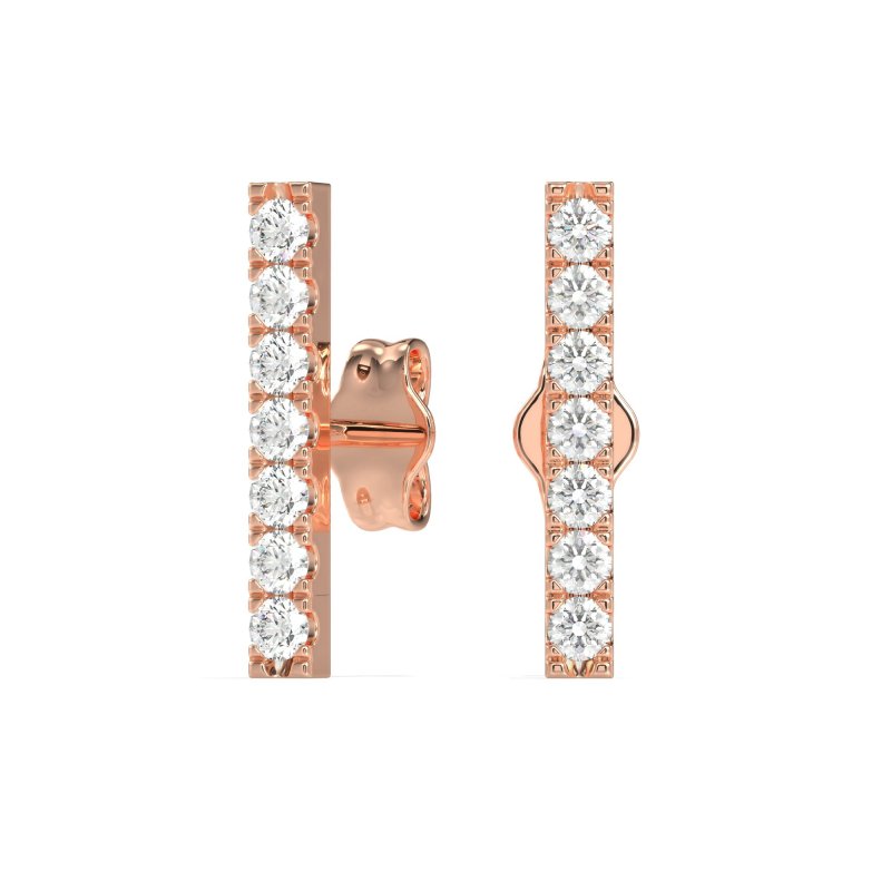 Gemstone Bar Stud Earrings