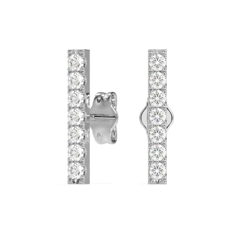 Gemstone Bar Stud Earrings