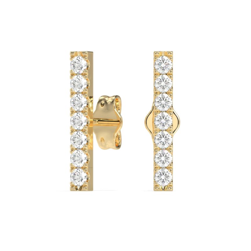 Gemstone Bar Stud Earrings