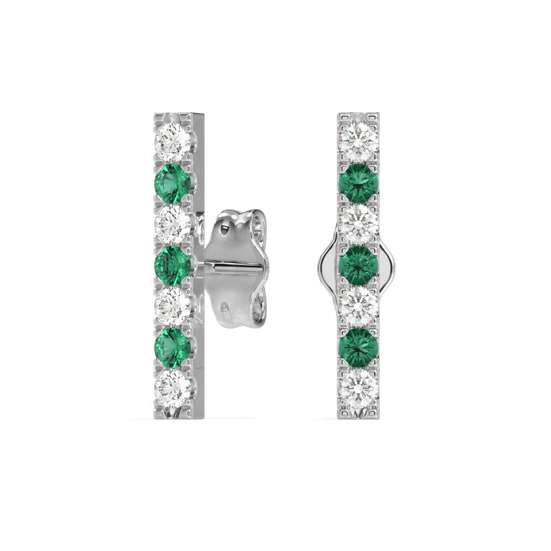 Gemstone Bar Stud Earrings