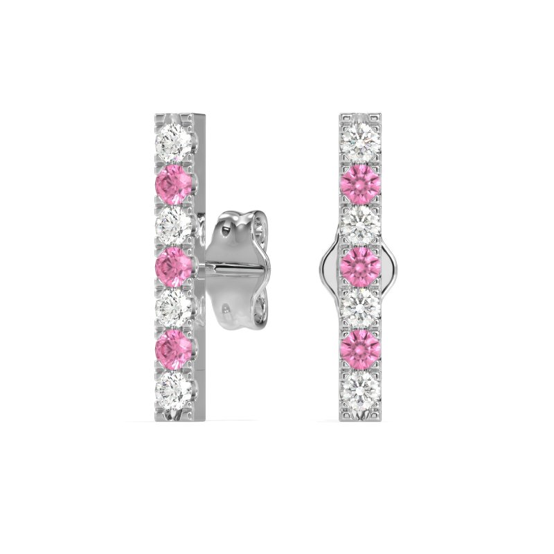 Gemstone Bar Stud Earrings