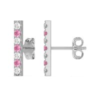 Gemstone Bar Stud Earrings
