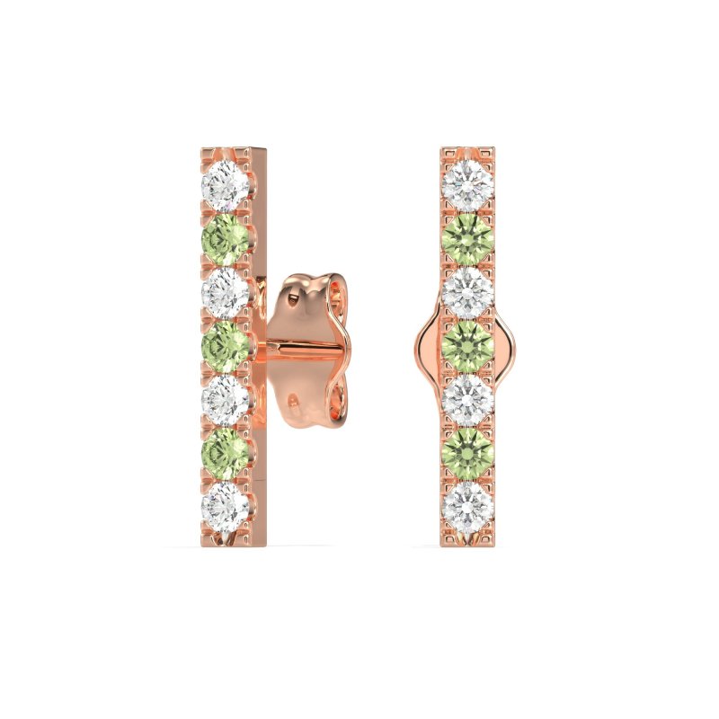 Gemstone Bar Stud Earrings