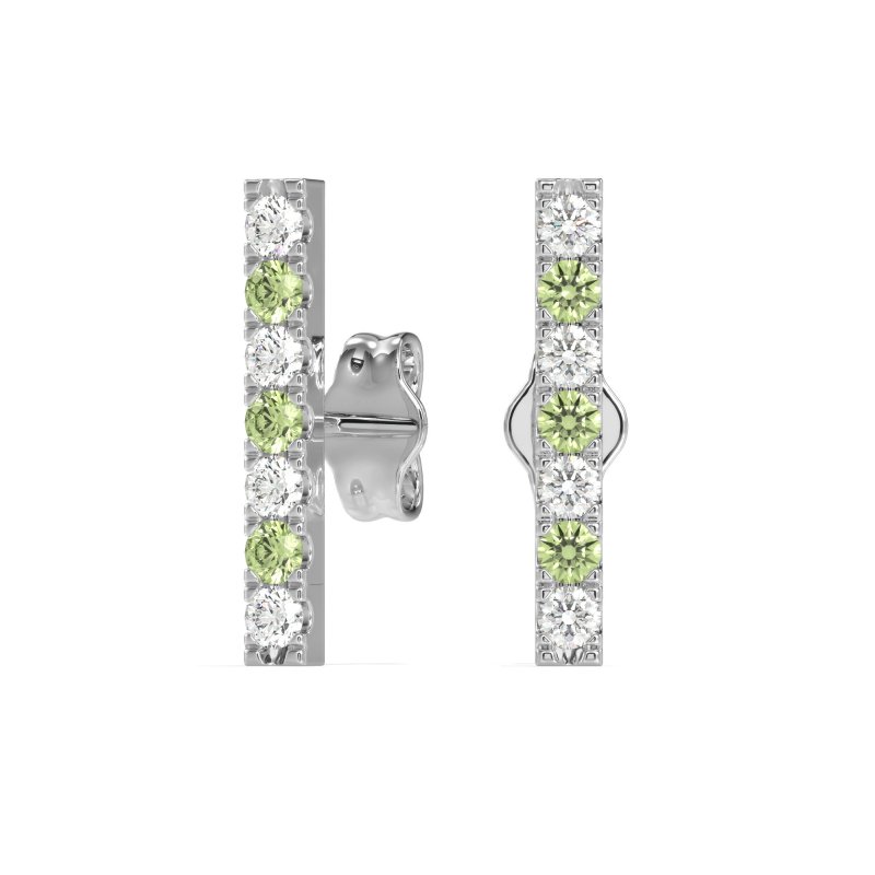 Gemstone Bar Stud Earrings