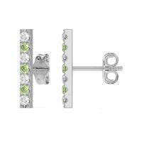 Gemstone Bar Stud Earrings