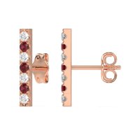 Gemstone Bar Stud Earrings
