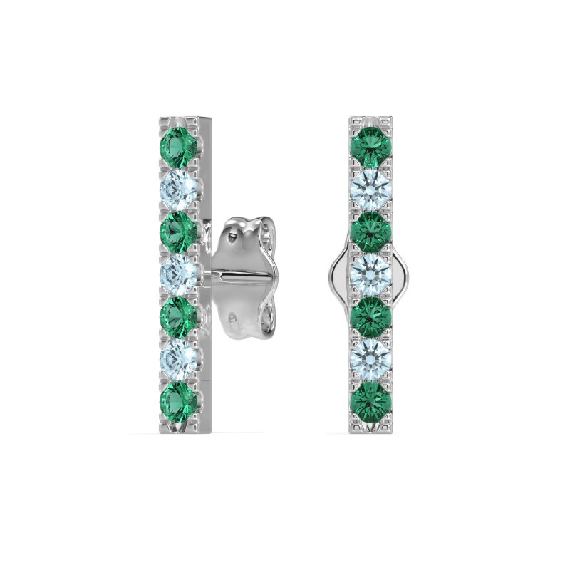 Gemstone Bar Stud Earrings