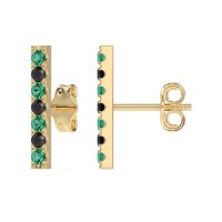 Gemstone Bar Stud Earrings