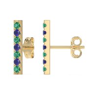 Gemstone Bar Stud Earrings