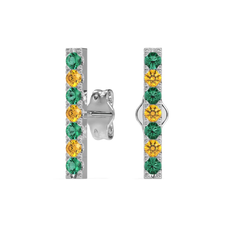 Gemstone Bar Stud Earrings