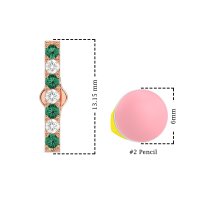 Gemstone Bar Stud Earrings