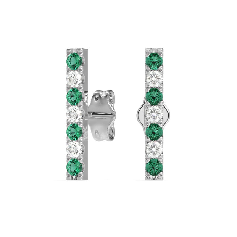 Gemstone Bar Stud Earrings