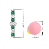 Gemstone Bar Stud Earrings