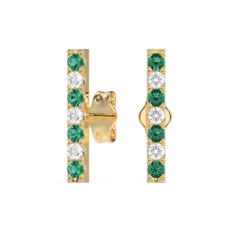 Gemstone Bar Stud Earrings