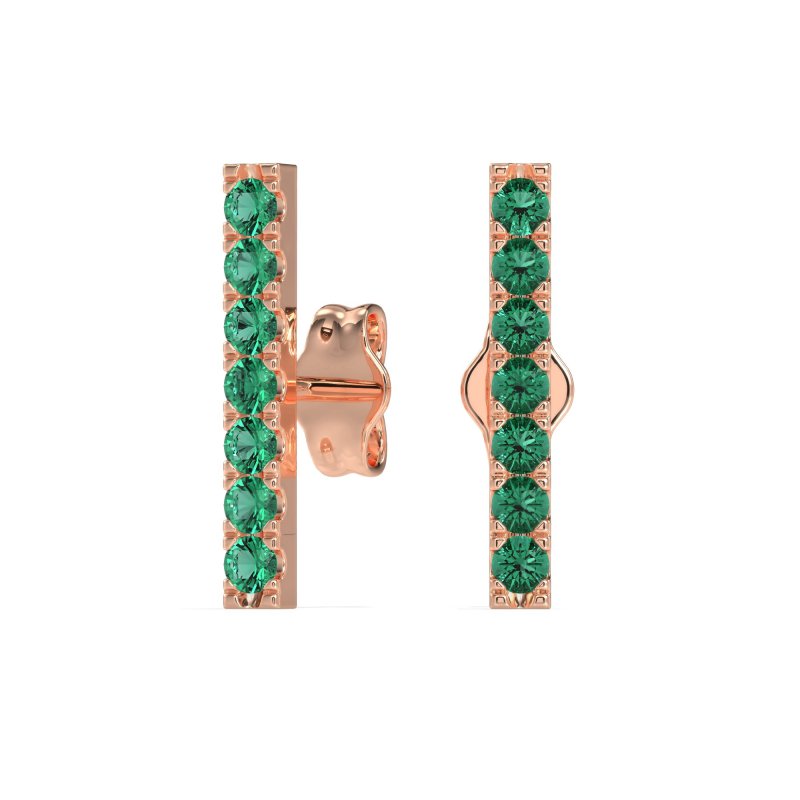 Gemstone Bar Stud Earrings