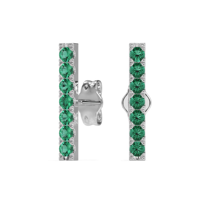 Gemstone Bar Stud Earrings