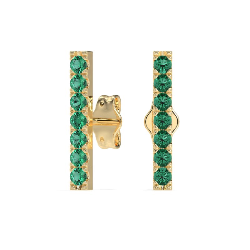 Gemstone Bar Stud Earrings