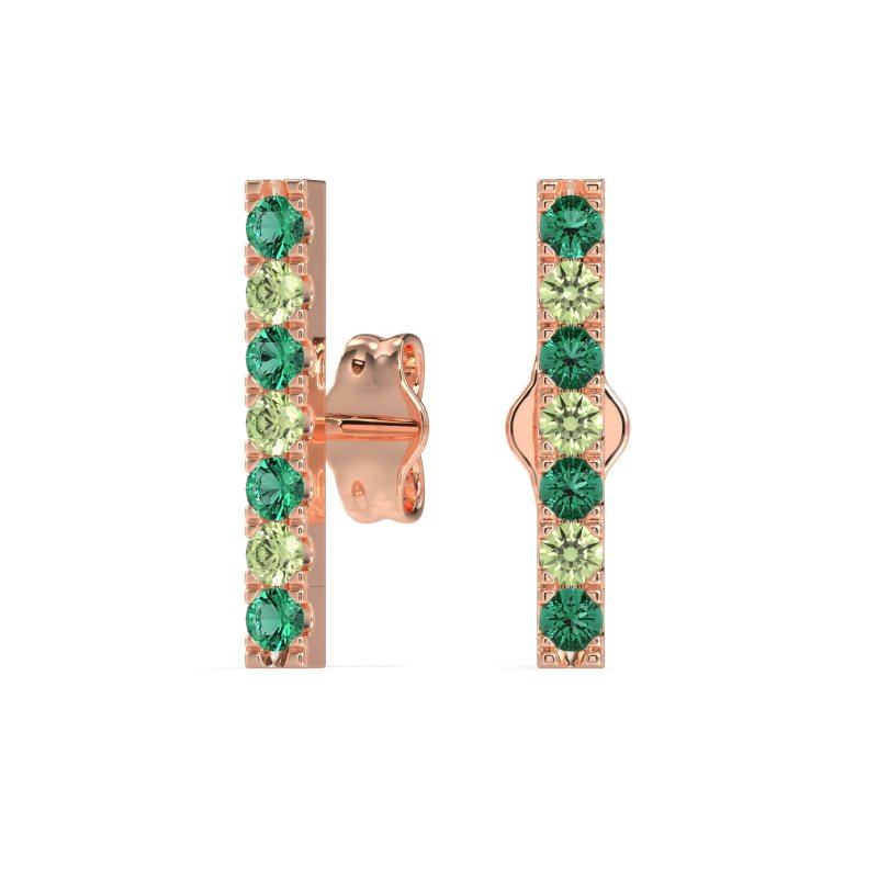 Gemstone Bar Stud Earrings