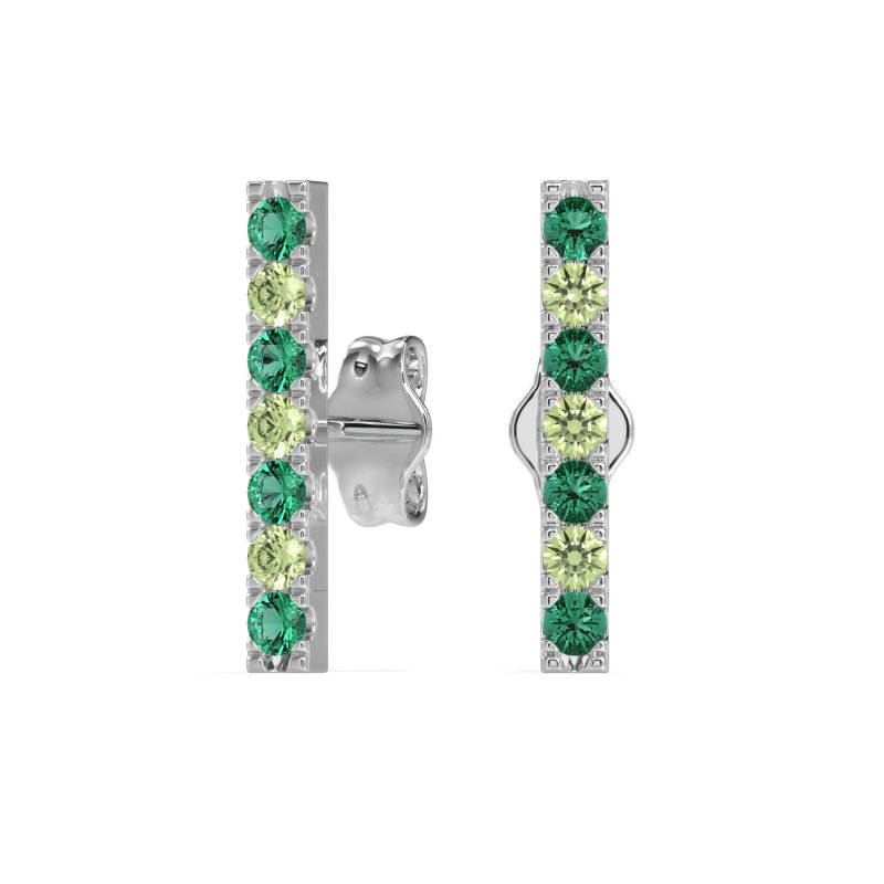 Gemstone Bar Stud Earrings