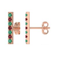 Gemstone Bar Stud Earrings