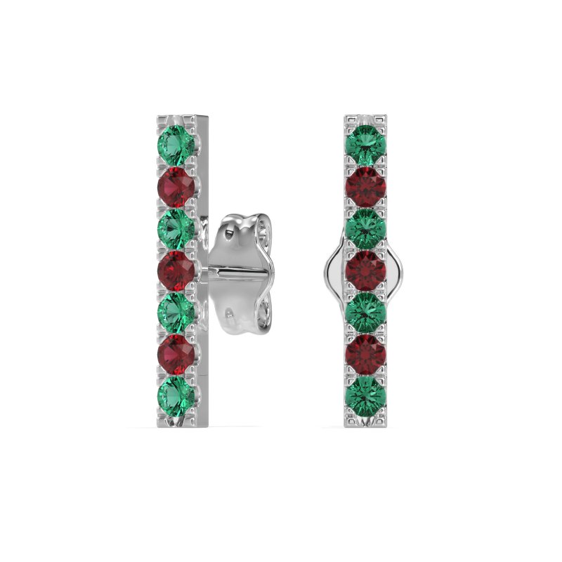Gemstone Bar Stud Earrings