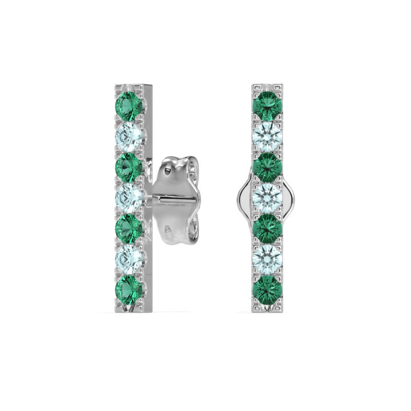 Gemstone Bar Stud Earrings