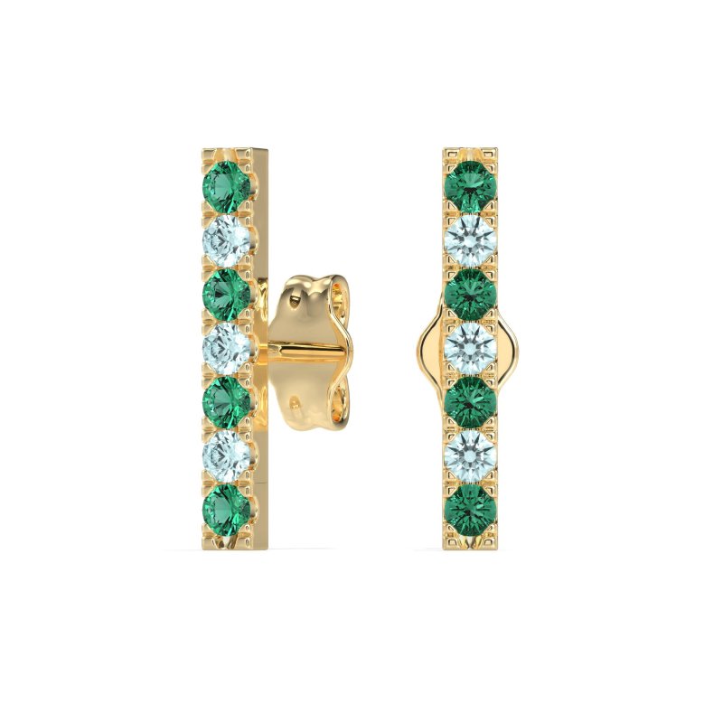 Gemstone Bar Stud Earrings