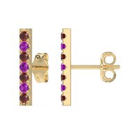 Gemstone Bar Stud Earrings